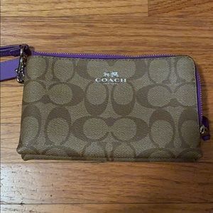 Coach double zip wallet